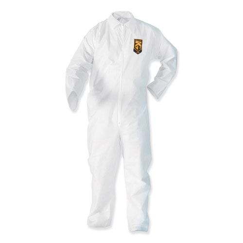 Picture of A35 Liquid and Particle Protection Coveralls, Zipper Front, Elastic Wrists and Ankles, 3X-Large, White, 25/Carton