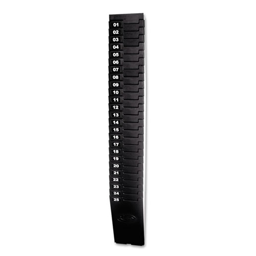 Picture of Time Card Rack for 7" Cards, 25 Pockets, ABS Plastic, Black