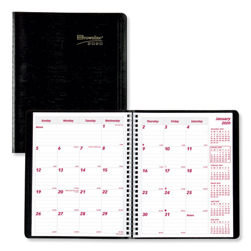 ESSENTIAL COLLECTION 14-MONTH RULED PLANNER, 8 7/8 X 7 1/8, BLACK, 2020