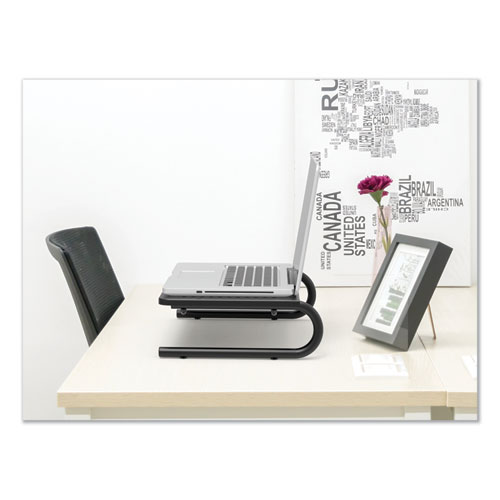 Picture of Metal Monitor Riser, 14.63" x 9.25" x 4", Black, Supports 44 lbs