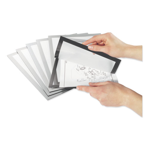 Picture of DURAFRAME Magnetic Plus Sign Holder, 8.5 x 11, Silver Frame, 2/Pack