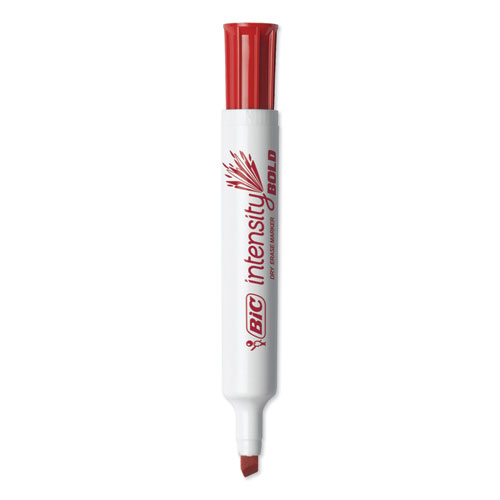 Picture of Intensity Bold Tank-Style Dry Erase Marker, Broad Chisel Tip, Assorted Colors, 4/Set
