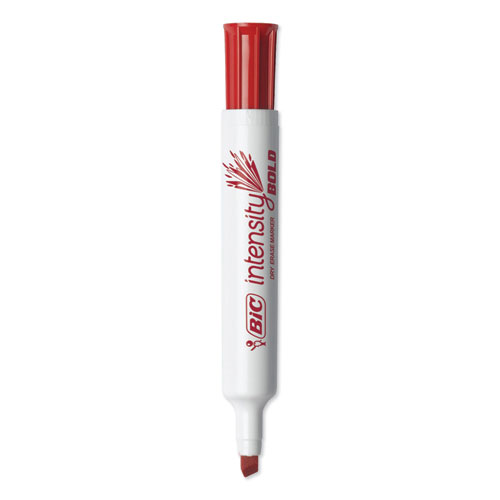 Picture of Intensity Bold Tank-Style Dry Erase Marker, Broad Chisel Tip, Red, Dozen
