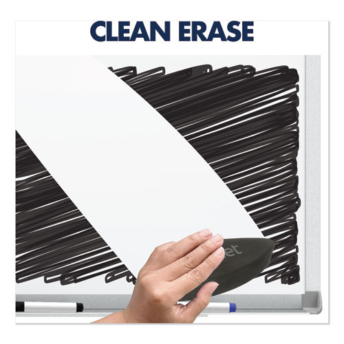 Picture of Porcelain Magnetic Whiteboard, 72" x 48", White Surface, Satin Aluminum Frame