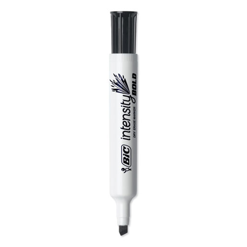 Picture of Intensity Bold Tank-Style Dry Erase Marker, Broad Chisel Tip, Black, Dozen