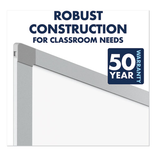 Picture of Porcelain Magnetic Whiteboard, 72" x 48", White Surface, Satin Aluminum Frame