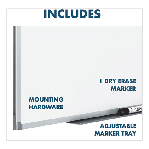 Picture of Dry Erase Board with Aluminum Frame, 36" x 24", White Surface, Satin Aluminum Frame