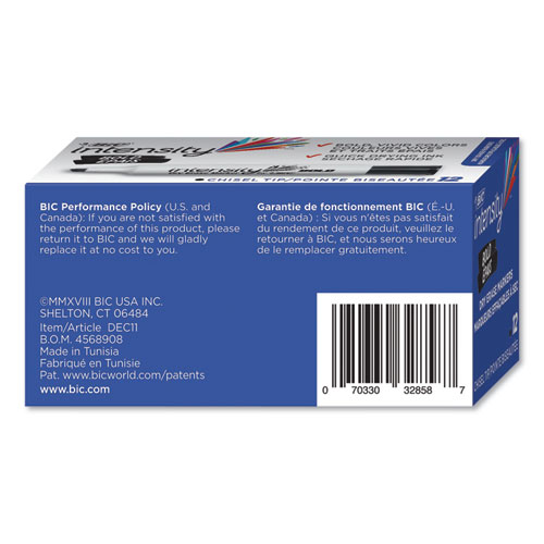 Picture of Intensity Bold Tank-Style Dry Erase Marker, Broad Chisel Tip, Black, Dozen