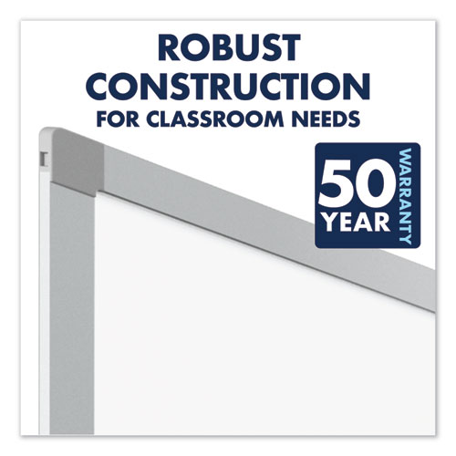 Picture of Porcelain Magnetic Whiteboard, 96" x 48", White Surface, Satin Aluminum Frame