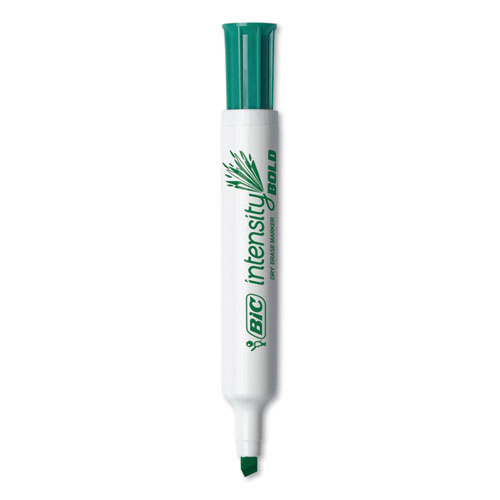 Picture of Intensity Bold Tank-Style Dry Erase Marker, Broad Chisel Tip, Green, Dozen