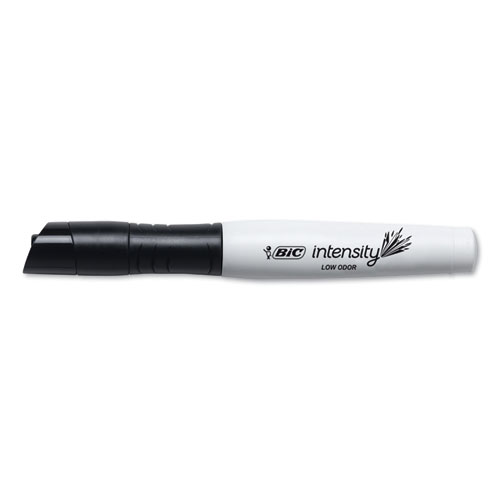 Picture of Intensity Low Odor Chisel Tip Dry Erase Marker, Broad Chisel Tip, Black, Dozen