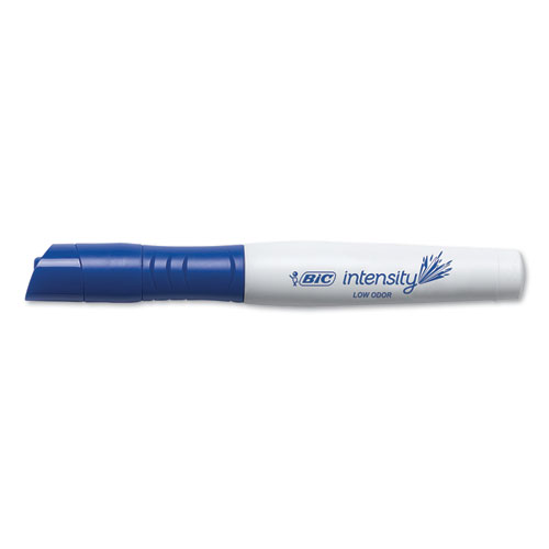 Picture of Intensity Low Odor Chisel Tip Dry Erase Marker, Broad Chisel Tip, Blue, Dozen