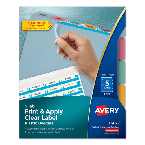 Print+and+Apply+Index+Maker+Clear+Label+Plastic+Dividers+with+Printable+Label+Strip%2C+5-Tab%2C+11+x+8.5%2C+Assorted+Tabs%2C+1+Set
