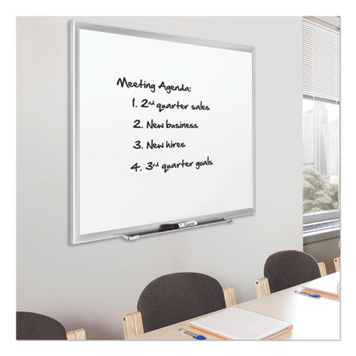 Picture of Classic Series Porcelain Magnetic Dry Erase Board, 36" x 24", White Surface, Satin Aluminum Frame