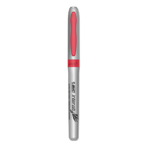 Picture of Intensity Ultra Fine Tip Permanent Marker, Extra-Fine Needle Tip, Rambunctious Red, Dozen