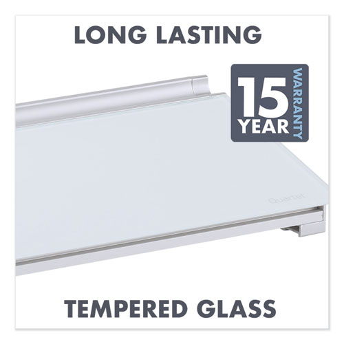 Picture of Glass Dry Erase Desktop Computer Pad, 18" x 6", White Surface