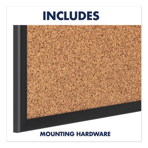 Picture of Classic Series Cork Bulletin Board, 24" x 18", Tan Surface, Black Aluminum Frame