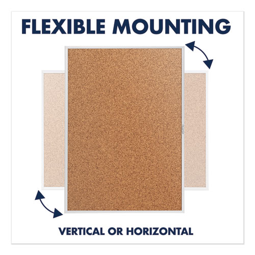 Picture of Classic Series Cork Bulletin Board, 24" x 18", Tan Surface, Anodized Aluminum Frame