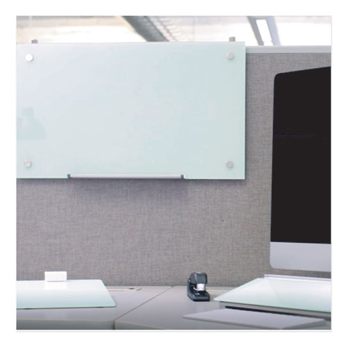 Picture of Infinity Magnetic Glass Dry Erase Cubicle Board, 30" x 18", White Surface