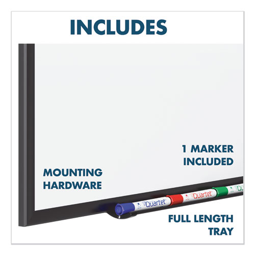 Picture of Classic Series Porcelain Magnetic Dry Erase Board, 36" x 24", White Surface, Black Aluminum Frame