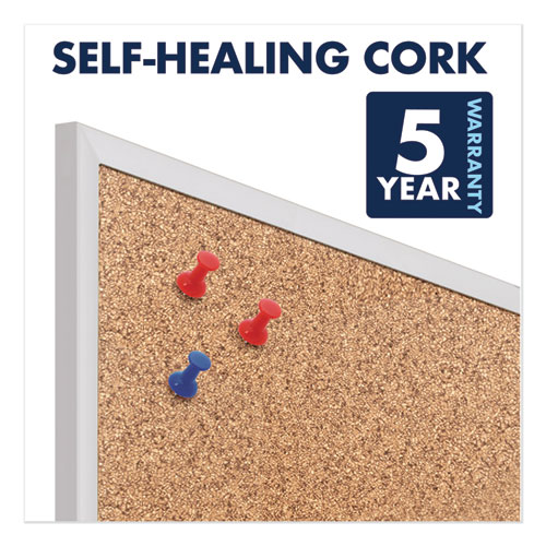 Picture of Classic Series Cork Bulletin Board, 24" x 18", Tan Surface, Anodized Aluminum Frame