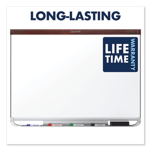 Picture of Prestige 2 DuraMax Magnetic Porcelain, 96 x 48, White Surface, Mahogany Fiberboard/Plastic Frame