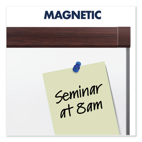 Picture of Prestige 2 DuraMax Magnetic Porcelain, 96 x 48, White Surface, Mahogany Fiberboard/Plastic Frame