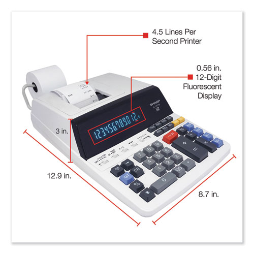 Picture of EL1197PIII Two-Color Printing Desktop Calculator, Black/Red Print, 4.5 Lines/Sec