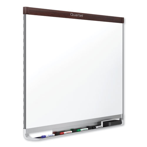 Picture of Prestige 2 DuraMax Magnetic Porcelain, 96 x 48, White Surface, Mahogany Fiberboard/Plastic Frame