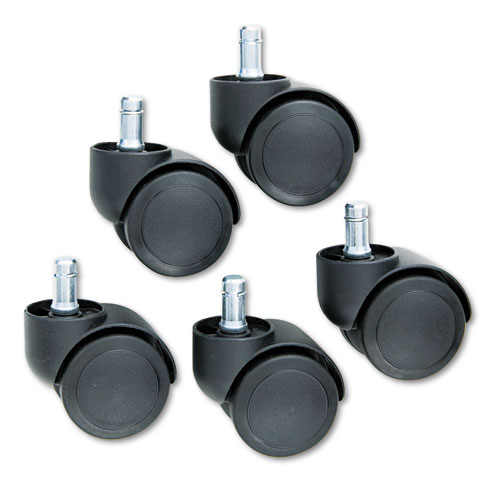 Picture of Safety Casters, Oversized Neck, Grip Ring Type B Stem, 2" Soft Polyurethane Wheel, Matte Black, 5/Set