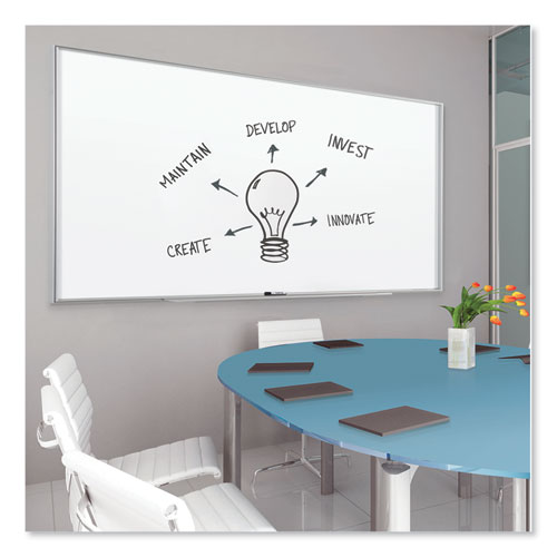 Picture of Fusion Nano-Clean Magnetic Whiteboard, 72" x 48", White Surface, Satin Aluminum Frame