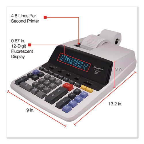 Picture of EL2630PIII Two-Color Printing Calculator, Black/Red Print, 4.8 Lines/Sec