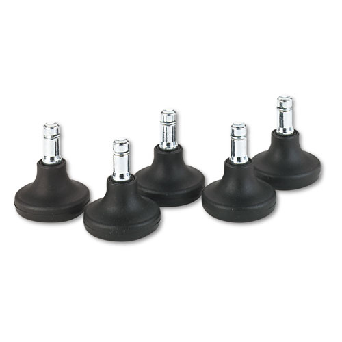 Picture of Low Profile Bell Glides, Grip Ring Type B Stem, 2" x 1.38" Glide, Matte Black, 5/Set