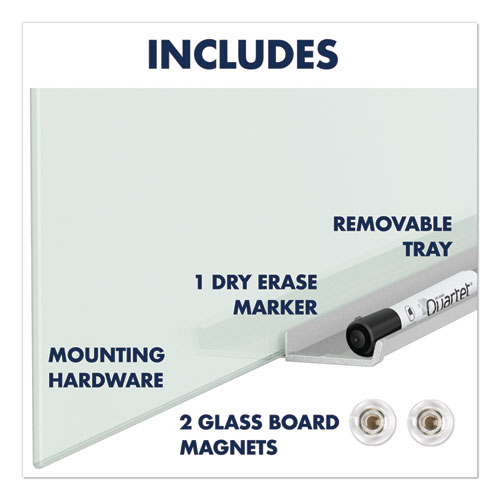 Picture of InvisaMount Magnetic Glass Marker Board, 39" x 22", White Surface