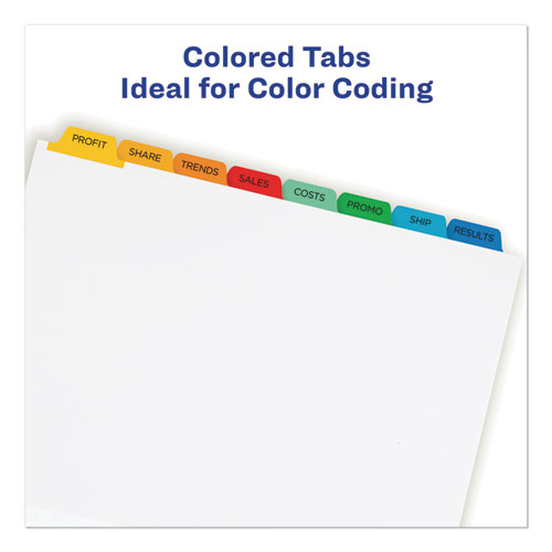 Picture of Print and Apply Index Maker Clear Label Dividers, 8-Tab, Color Tabs, 11 x 8.5, White, Traditional Color Tabs, 5 Sets