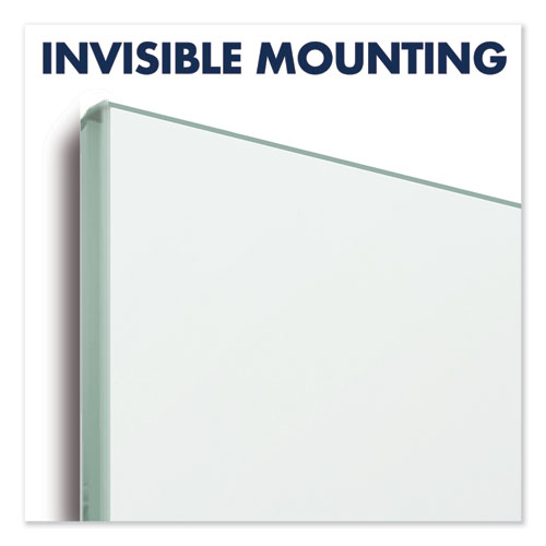 Picture of InvisaMount Magnetic Glass Marker Board, 50" x 28", White Surface