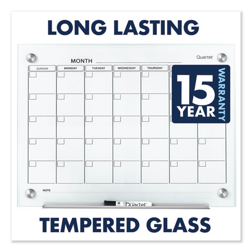 Picture of Infinity Magnetic Glass Calendar Board, Monthly Planning/Scheduling, 36" x 24", White Surface