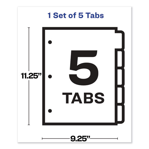 Picture of Print and Apply Index Maker Clear Label Sheet Protector Dividers with White Tabs, 5-Tab, 11 x 8.5, White, 1 Set