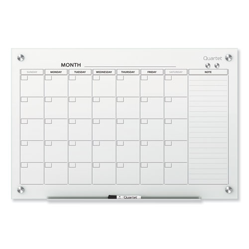 Infinity+Magnetic+Glass+Calendar+Board%2C+One+Month%2C+36+x+24%2C+White+Surface