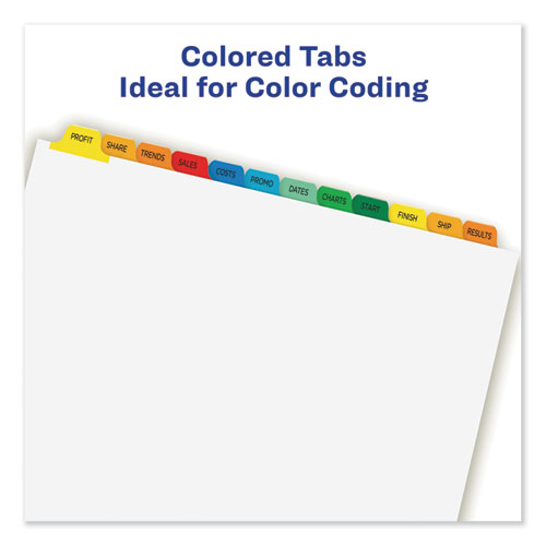 Picture of Print and Apply Index Maker Clear Label Dividers, 12-Tab, Color Tabs, 11 x 8.5, White, 5 Sets