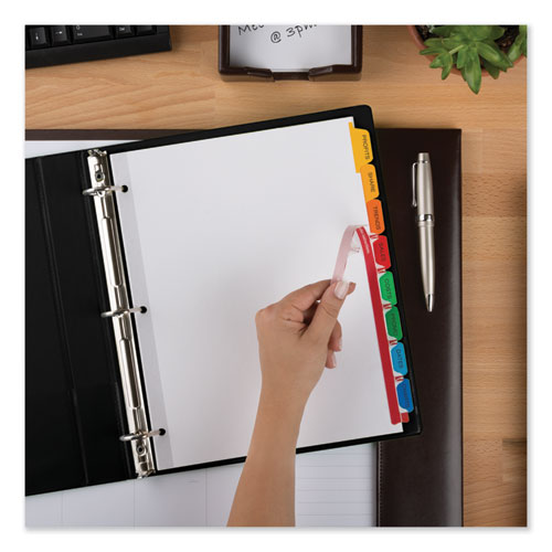 Picture of Print and Apply Index Maker Clear Label Dividers, 8-Tab, Color Tabs, 11 x 8.5, White, Traditional Color Tabs, 1 Set