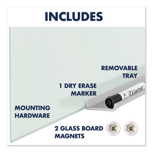 Picture of InvisaMount Magnetic Glass Marker Board, 50" x 28", White Surface