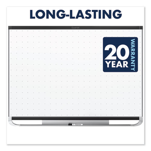 Picture of Prestige 2 Magnetic Total Erase Whiteboard, 72 x 48, White Surface, Black Aluminum/Plastic Frame