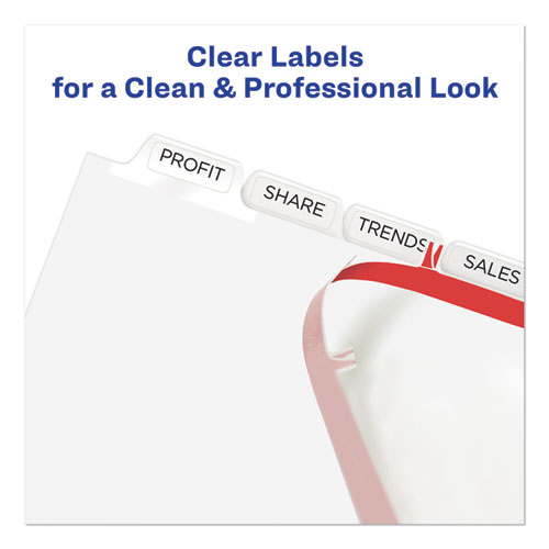 Picture of Print and Apply Index Maker Clear Label Unpunched Dividers with Printable Label Strip, 8-Tab, 11 x 8.5, Clear, 5 Sets