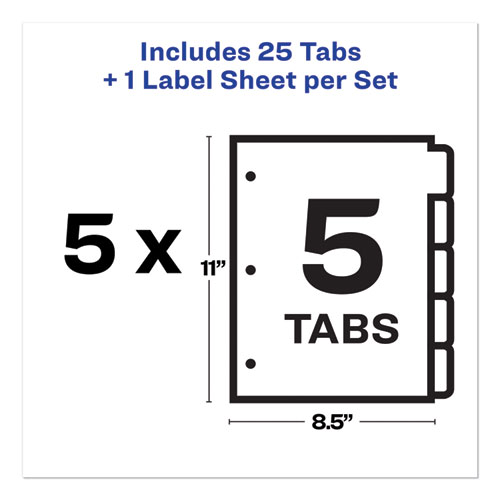 Picture of Print and Apply Index Maker Clear Label Plastic Dividers w/Printable Label Strip, 5-Tab, 11 x 8.5, Frosted Clear Tabs, 5 Sets