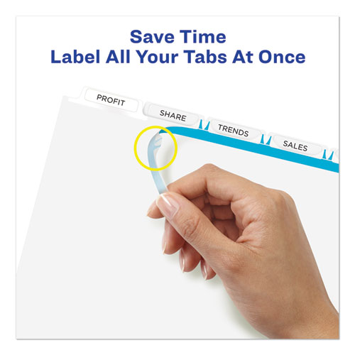 Picture of Print and Apply Index Maker Clear Label Dividers, 5-Tab, White Tabs, 11 x 8.5, White, 50 Sets