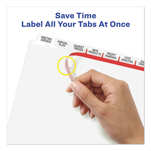 Picture of Print and Apply Index Maker Clear Label Dividers, Big Tab, 8-Tab, 11 x 8.5, White, 5 Sets