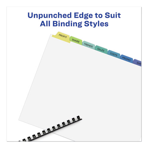 Picture of Print and Apply Index Maker Clear Label Unpunched Dividers, 8-Tab, Ltr, 25 Sets