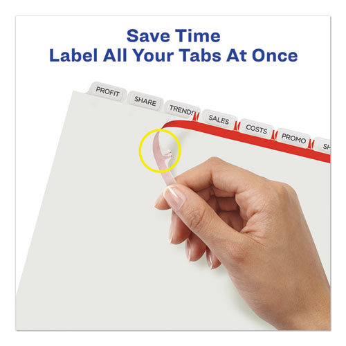 Picture of Print and Apply Index Maker Clear Label Unpunched Dividers with Printable Label Strip, 8-Tab, 11 x 8.5, Clear, 5 Sets