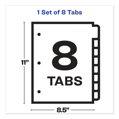 Picture of Print and Apply Index Maker Clear Label Dividers, 8-Tab, 11 x 8.5, White, 1 Set